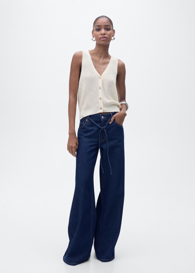 Mango Chaleco punto grueso botones Rebajas online