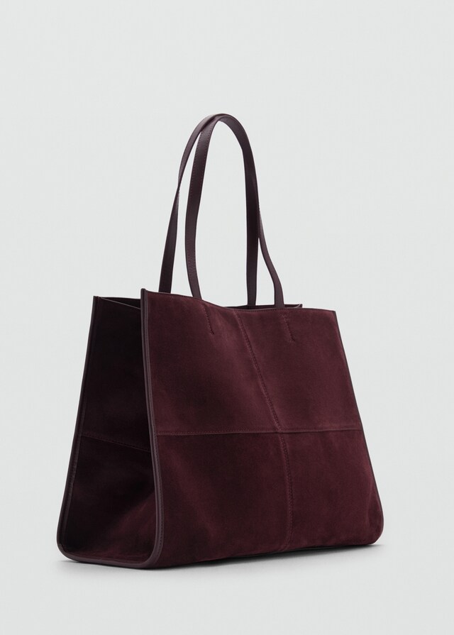 Mango Bolso shopper piel costuras Promoción por tiempo limitado