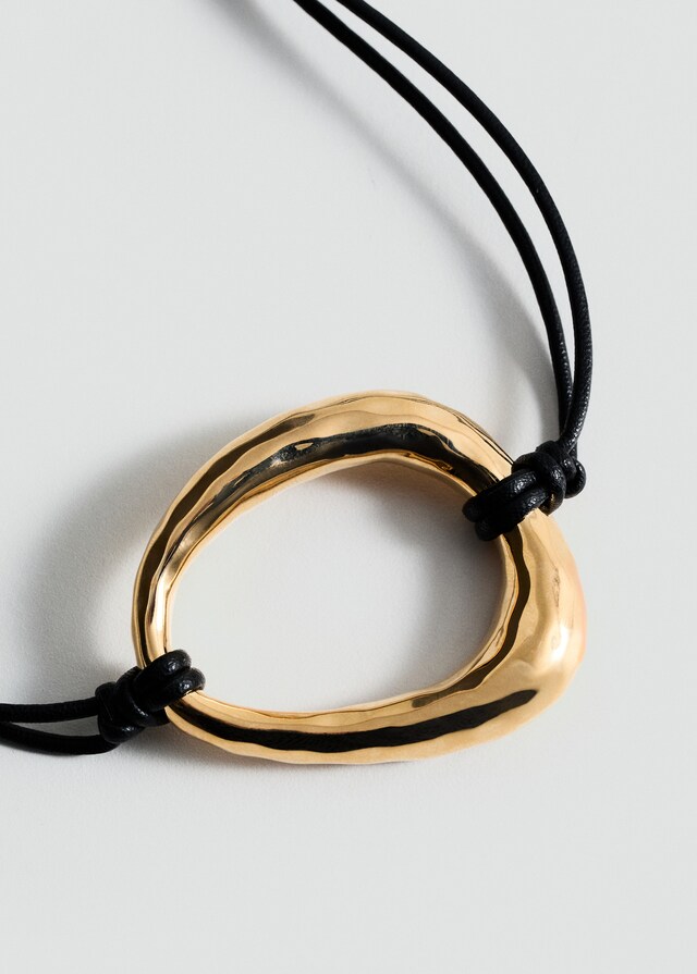 Mango Collar cordón pieza metálica Envío internacional gratuito