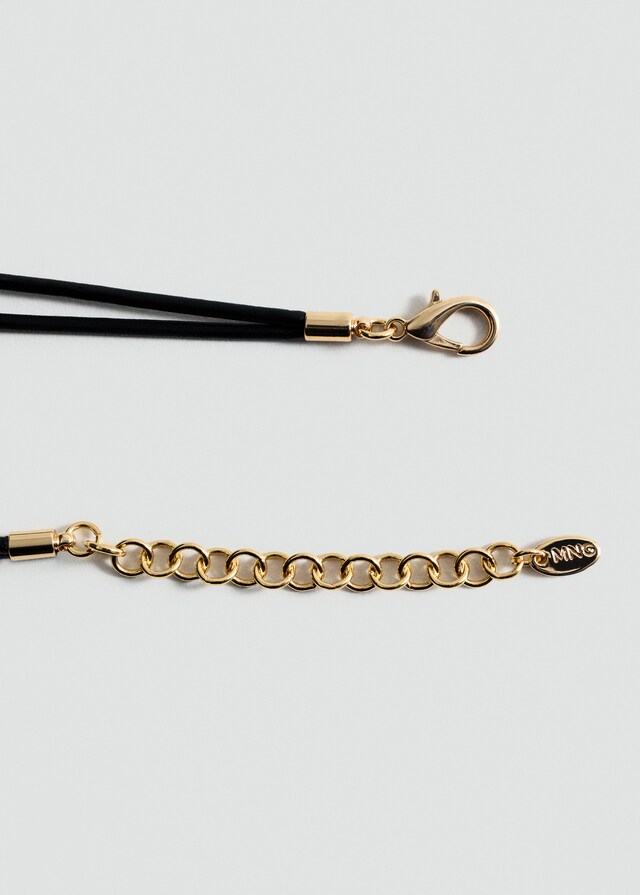 Mango Collar cordón pieza metálica Envío internacional gratuito