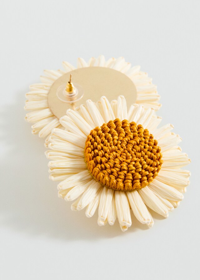 Mango Pendientes flores rafia En oferta