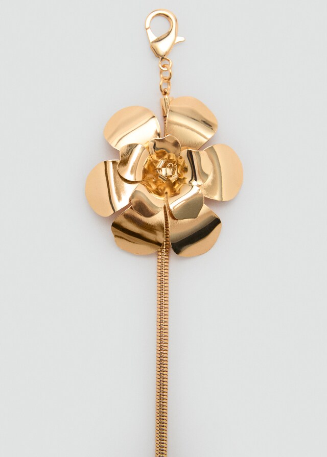 Mango Cinturón metálico combinado adorno flor Ofertas especiales