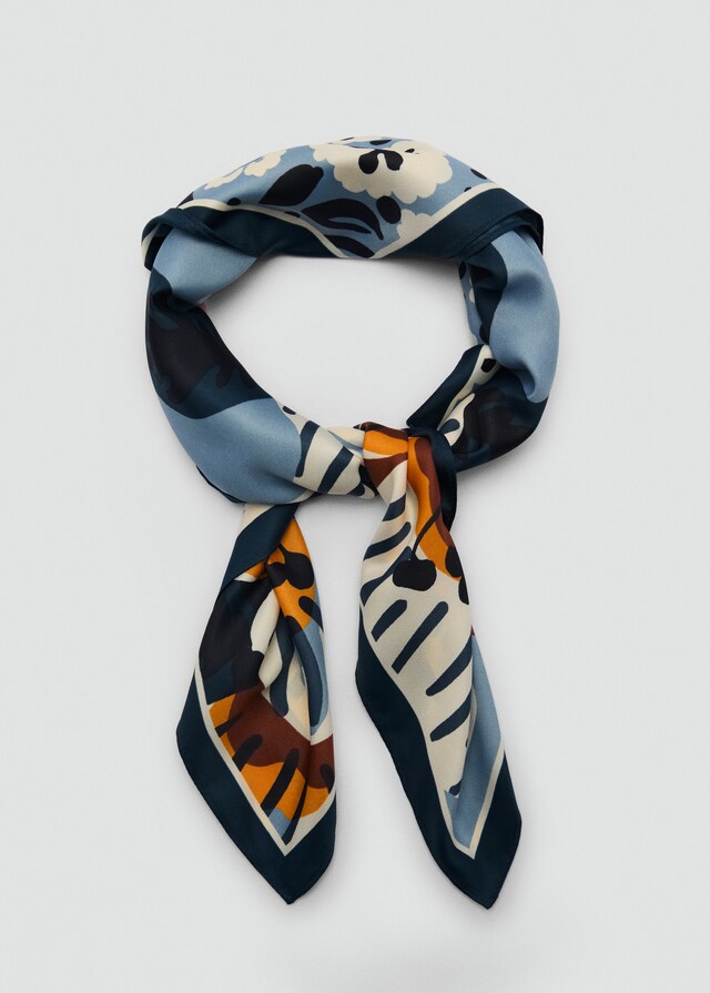 Mango Pañuelo satinado floral Descuento