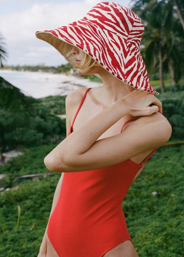 Mango Sombrero bucket cebra reversible Envío gratis