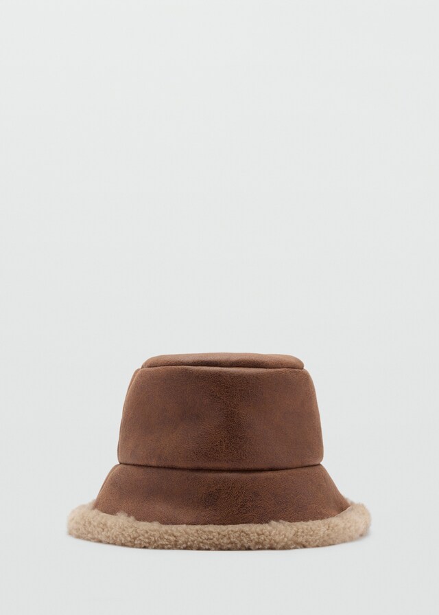 Mango Gorro bucket borreguito Precio de fábrica