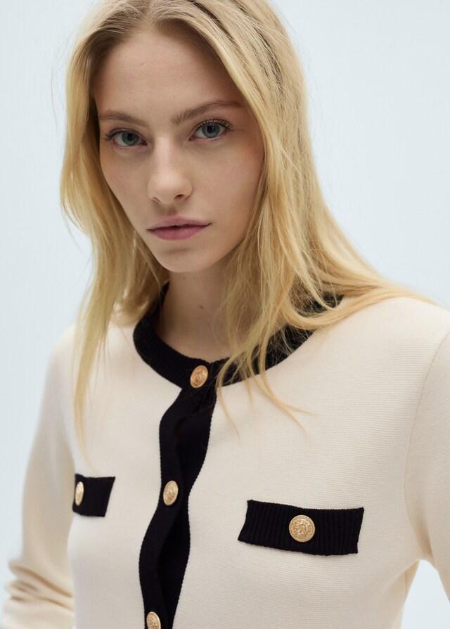 Mango Chaqueta punto botones joya Última moda