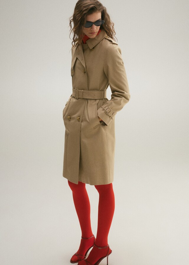 Mango Trench clásico cinturón Descuento por venta flash