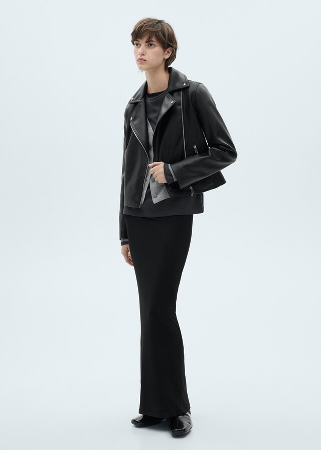 Mango Chaqueta biker efecto piel Ofertas de temporada