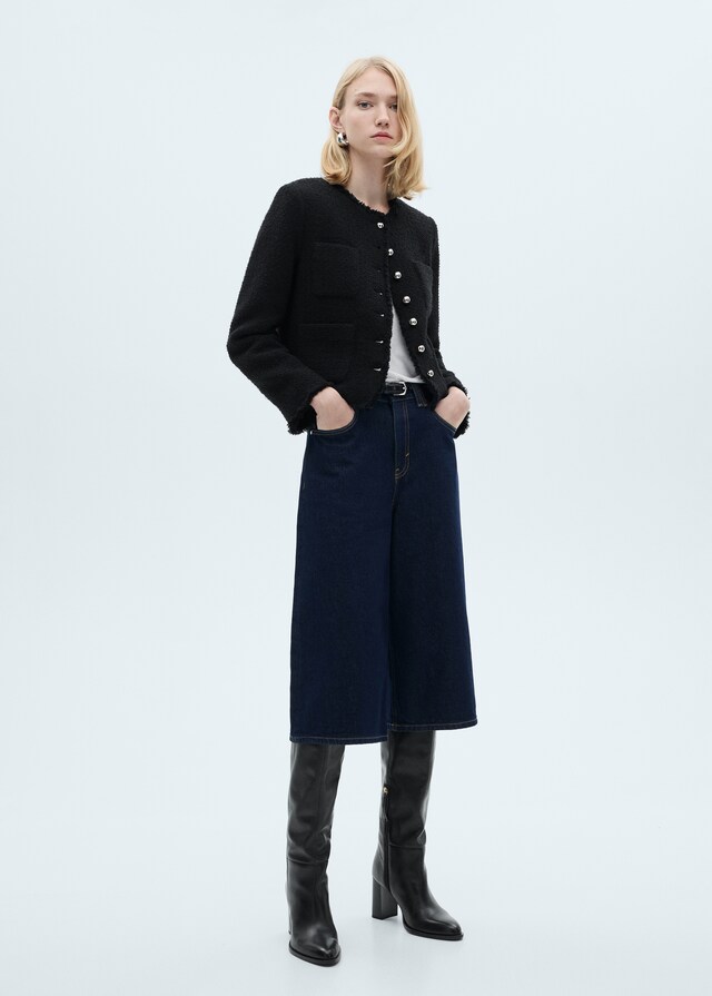 Mango Chaqueta tweed botones joya Grandes ahorros