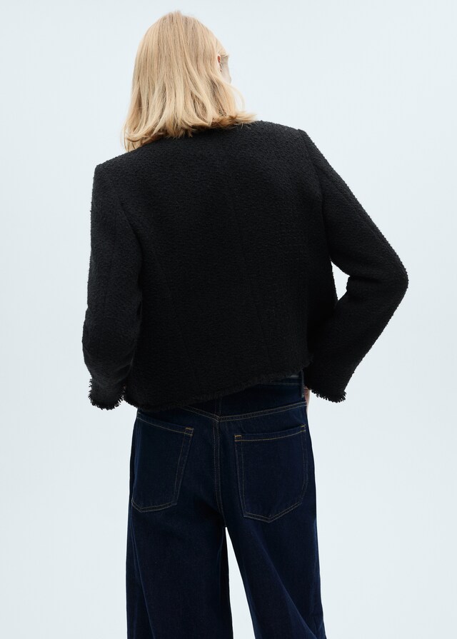 Mango Chaqueta tweed botones joya Grandes ahorros