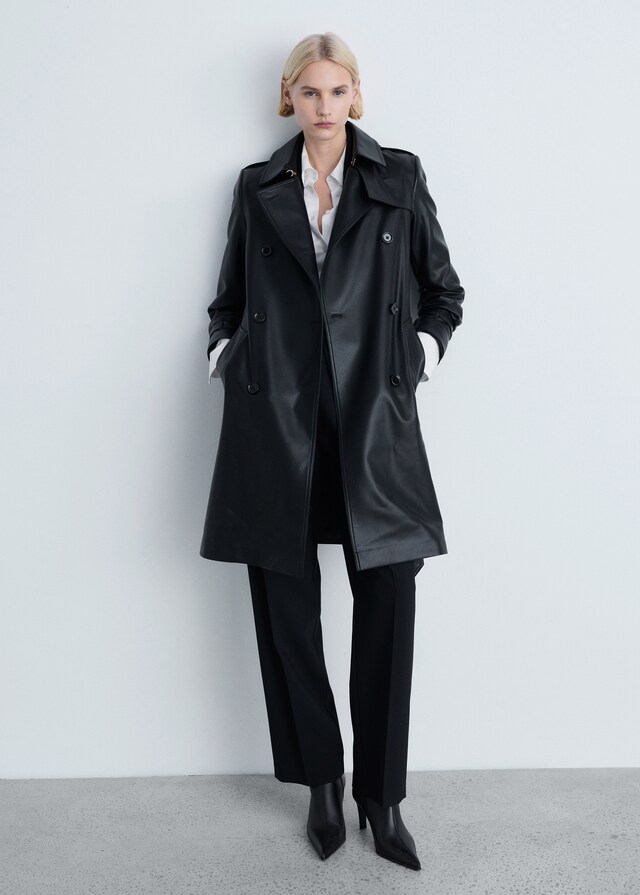 Mango Trench efecto piel Rebajas de fin de temporada