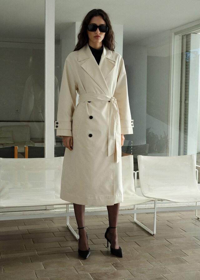 Mango Trench largo oversize doble botonadura Precio ultrabajo