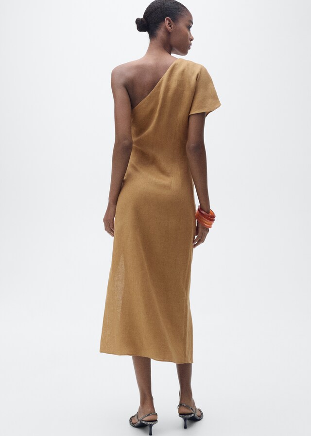 Mango Vestido lino asimétrico Outlet