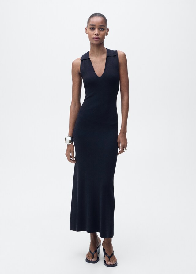 Mango Vestido midi punto solapas Ofertas