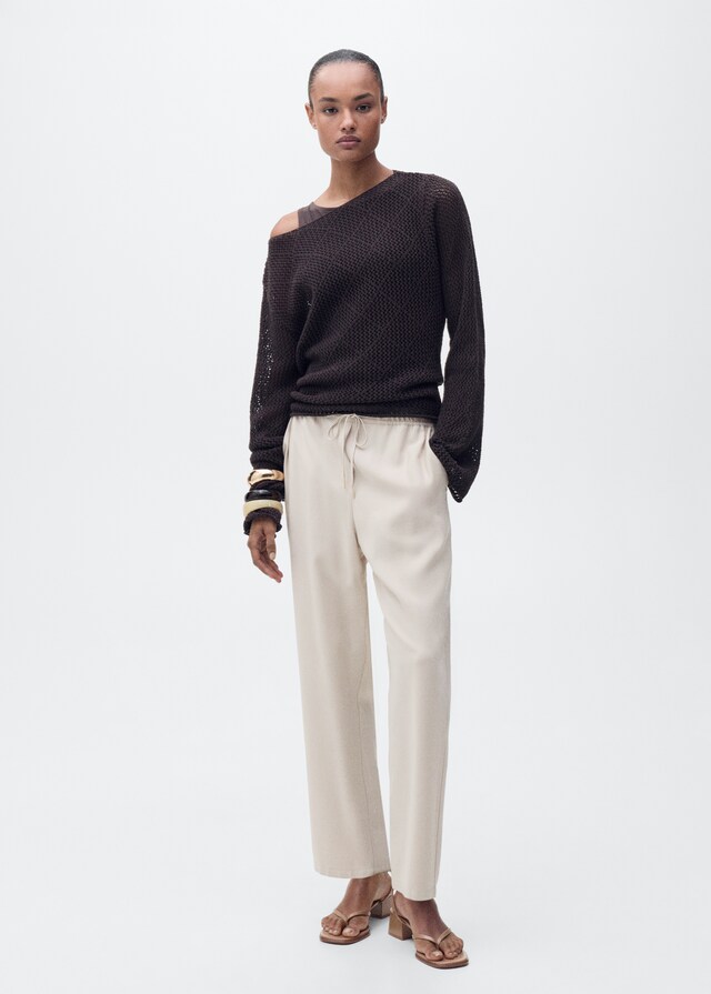 Mango Pantalón fluido cintura elástica Rebajas de fábrica