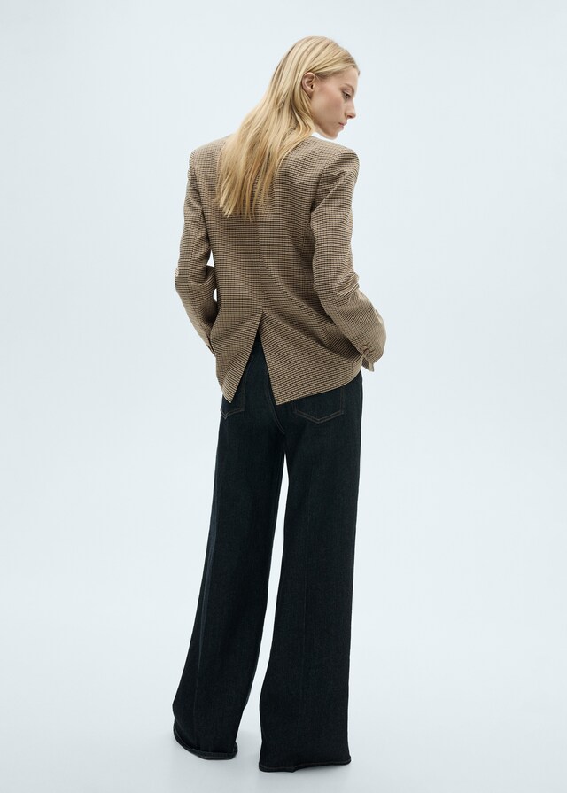 Mango Blazer recta micro pata de gallo Descuento