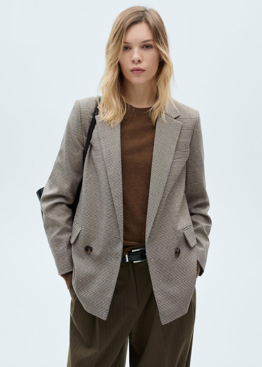 Mango Blazer cruzada doble botonadura