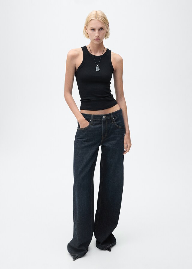 Mango Top canalé algodón Promoción trimestral