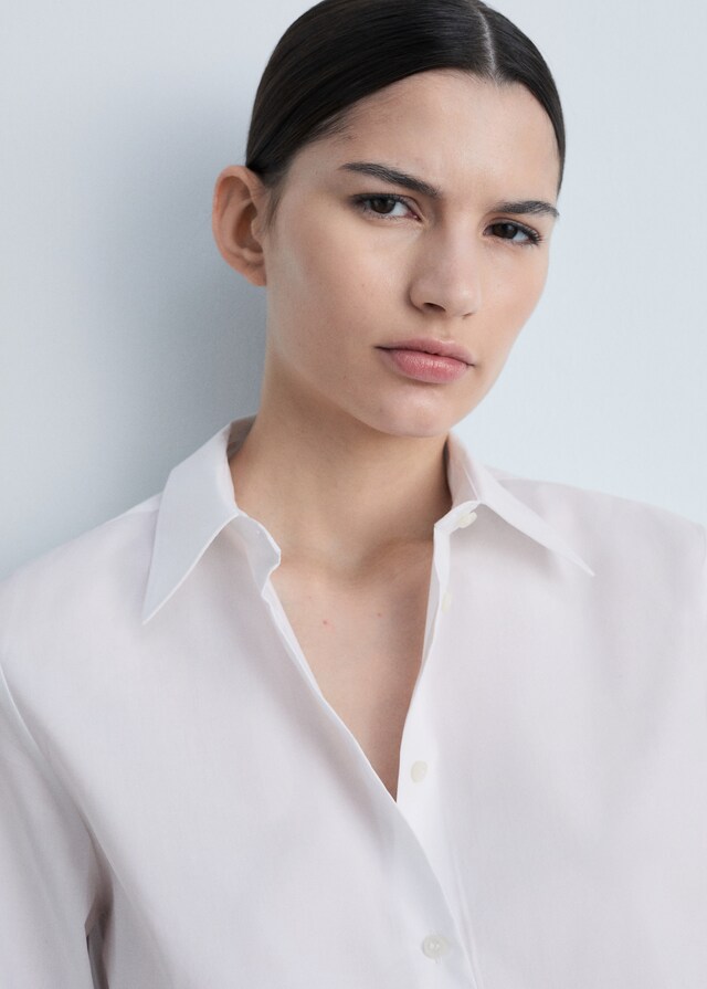 Mango Camisa regular mezcla algodón lyocell Liquidación