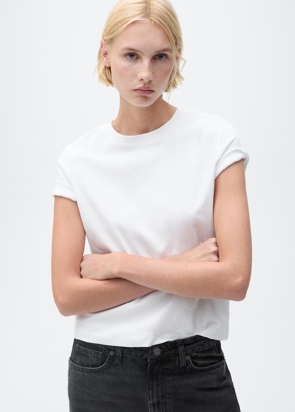Mango Camiseta algodón manga corta