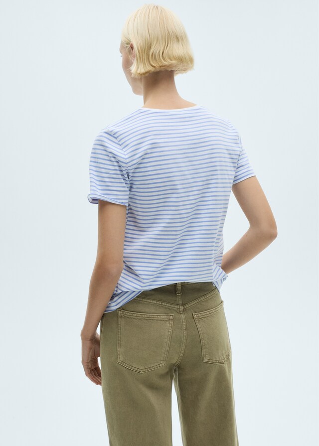 Mango Camiseta manga corta rayas Oferta exclusiva