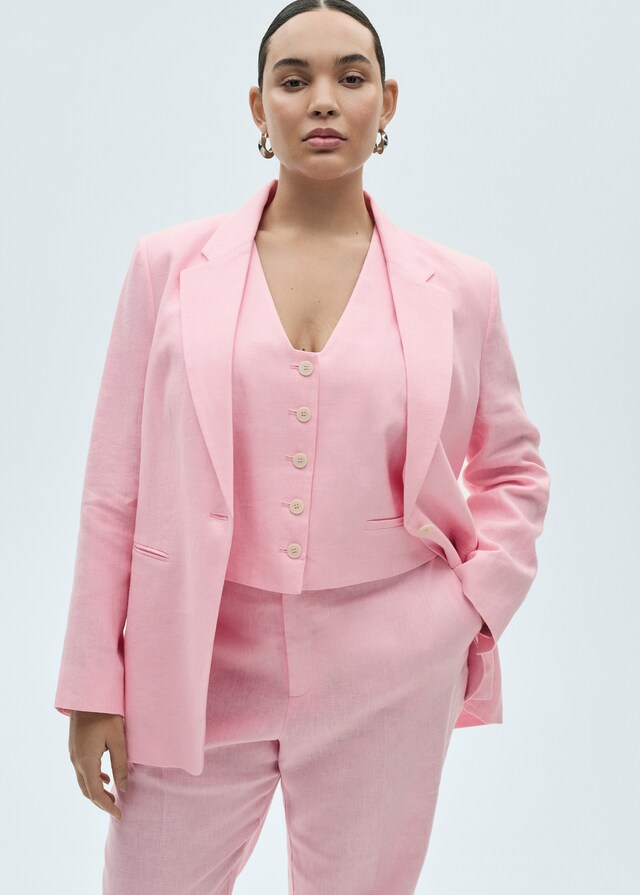 Mango Chaleco traje lino Precio ultrabajo