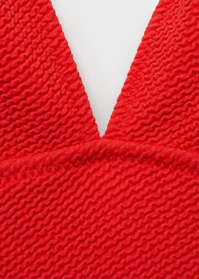 Mango Bañador canalé cuello pico Outlet
