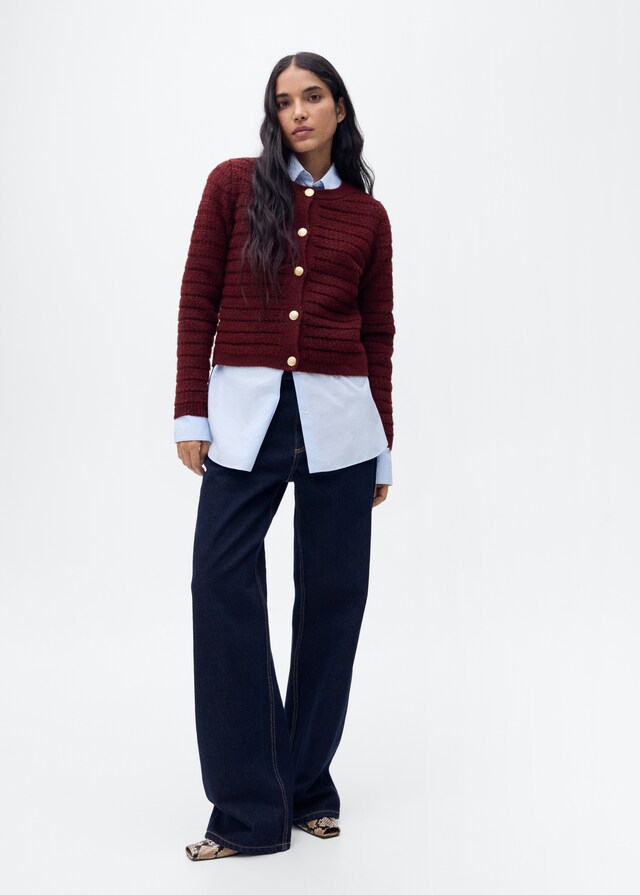 Mango Chaqueta punto detalles calados Mejor oferta