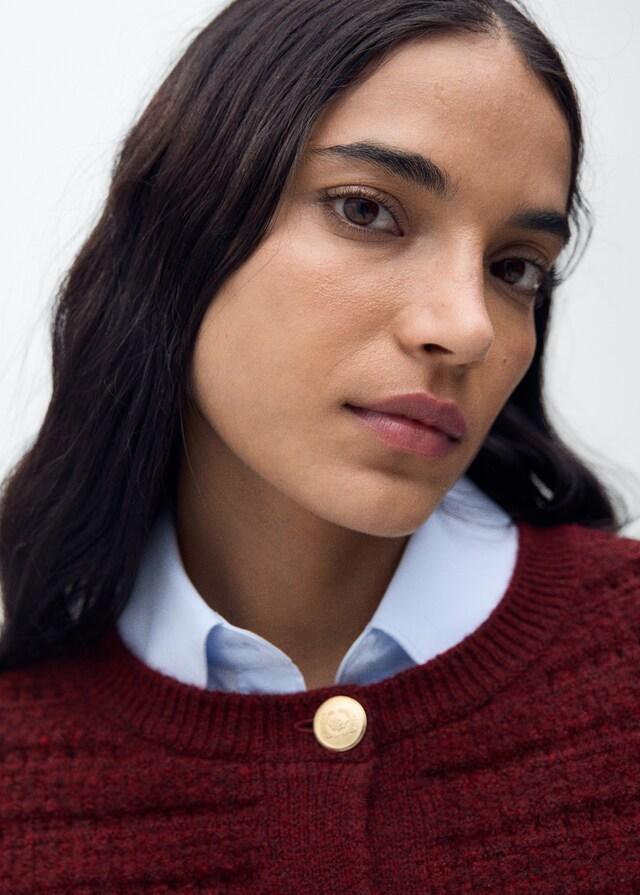 Mango Chaqueta punto detalles calados Mejor oferta