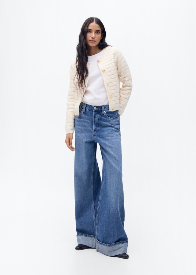 Mango Chaqueta punto detalles calados Rebajas online