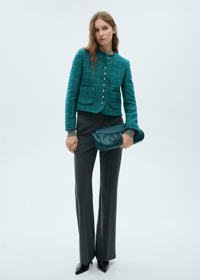 Mango Chaqueta tweed bolsillos Rebajas top