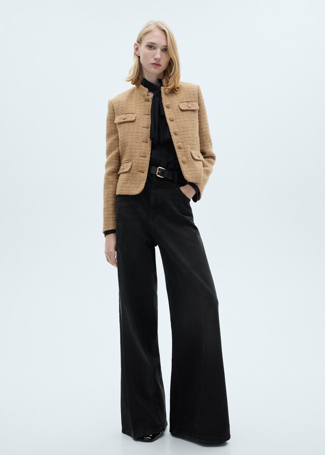 Mango Chaqueta tweed cuello tira Envío gratis