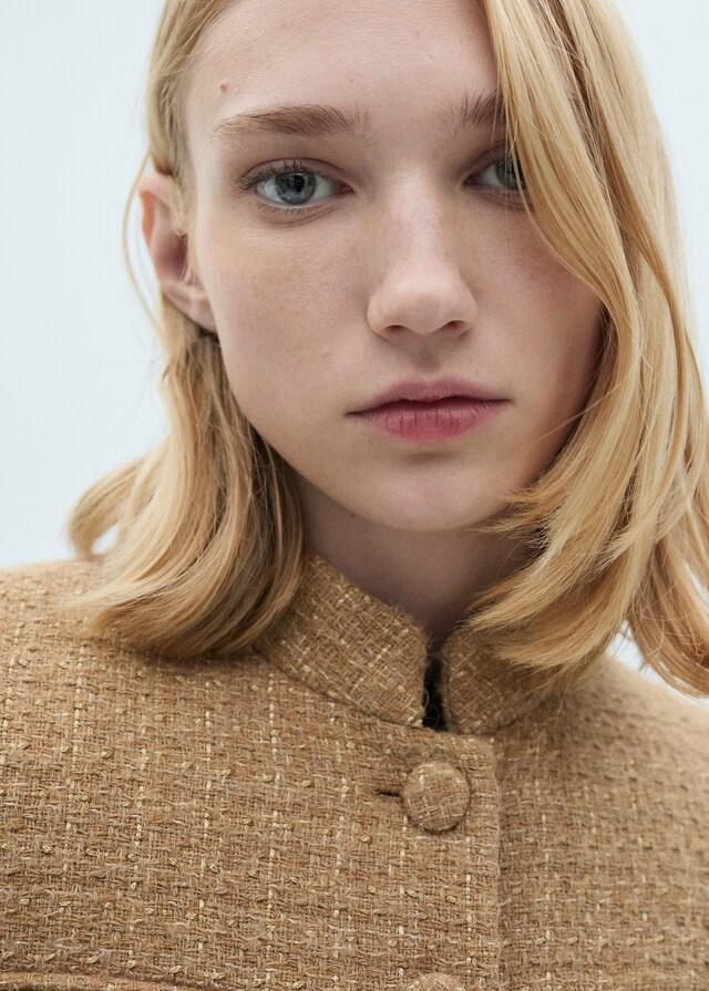 Mango Chaqueta tweed cuello tira Envío gratis