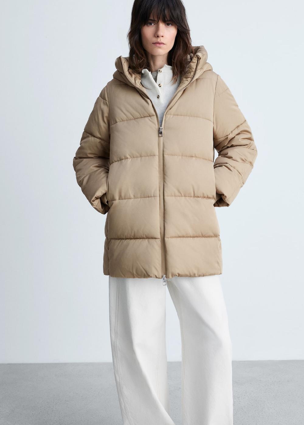 Mango Anorak midi acolchado capucha