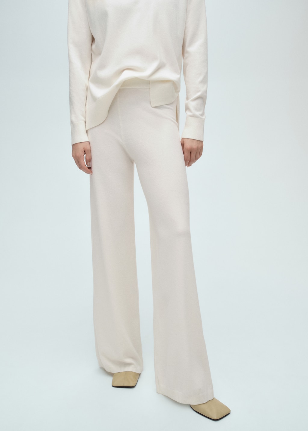 Mango Pantalón wideleg punto fino