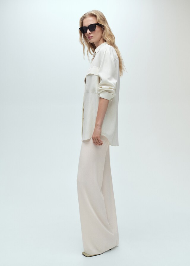 Mango Pantalón wideleg punto fino Superdescuento