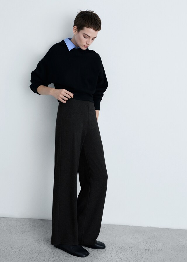 Mango Pantalón wideleg punto fino Grandes descuentos