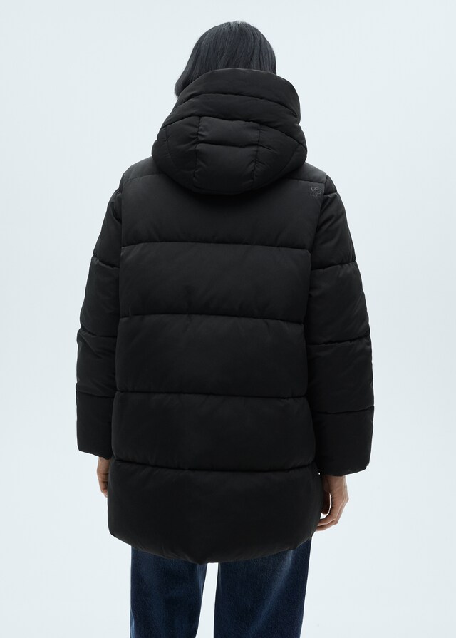Mango Anorak midi acolchado capucha Tienda de fábrica