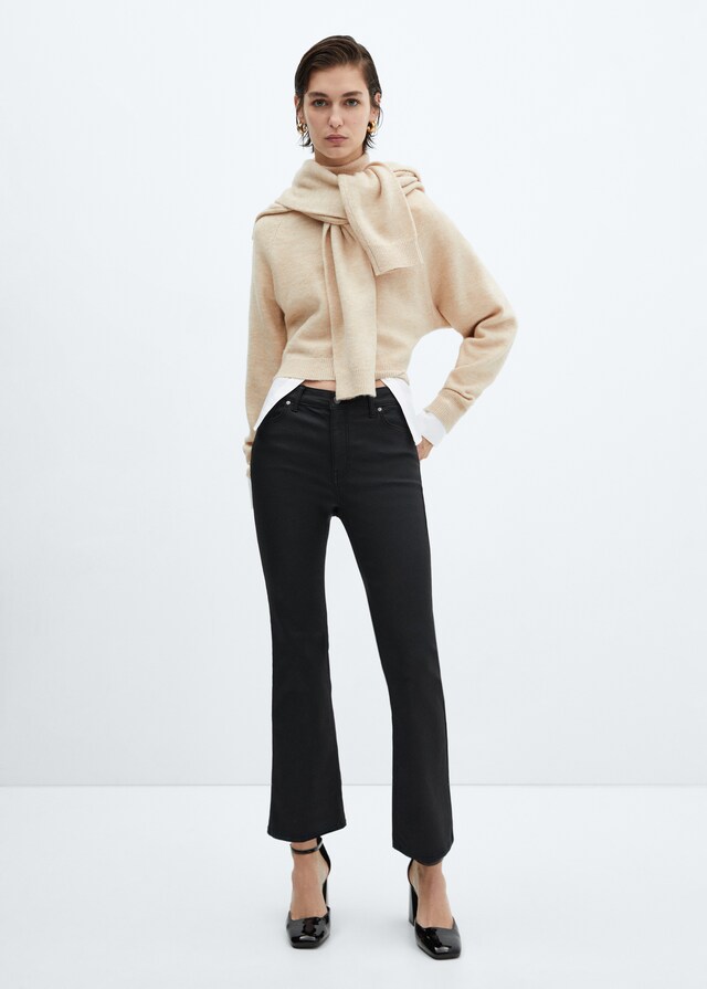 Mango Jeans Sienna flare crop encerados Oferta exclusiva