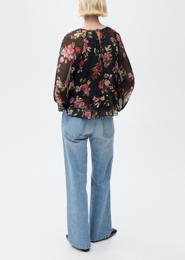 Mango Blusa floral volantes 2025