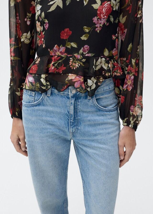 Mango Blusa floral volantes 2025
