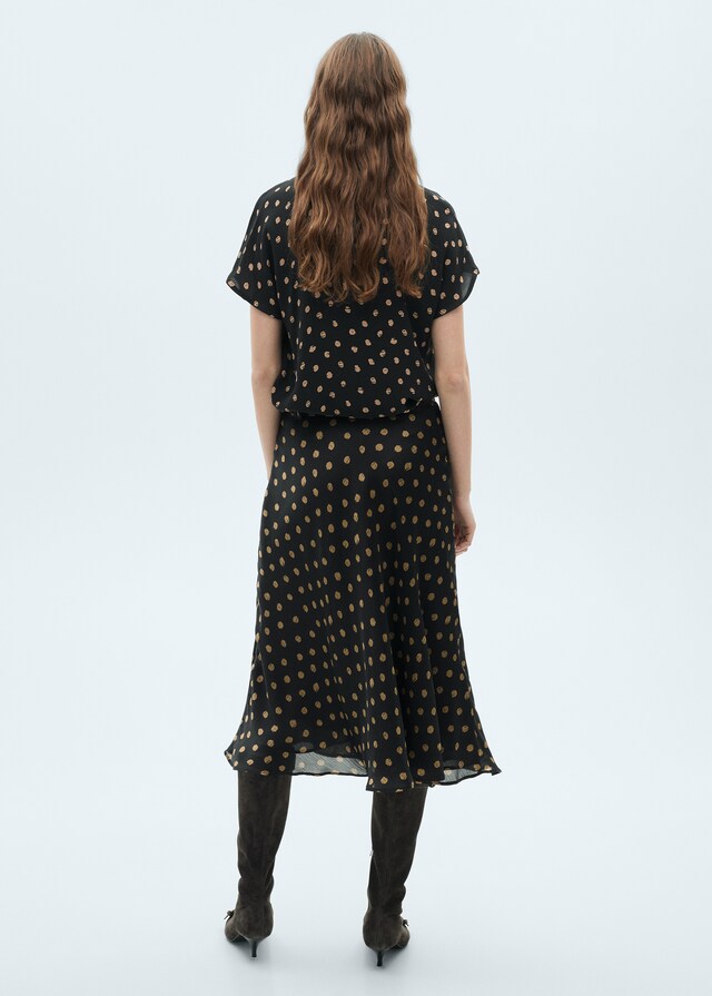 Mango Falda midi topos Descuento