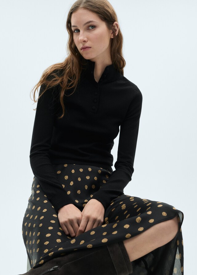 Mango Falda midi topos Descuento