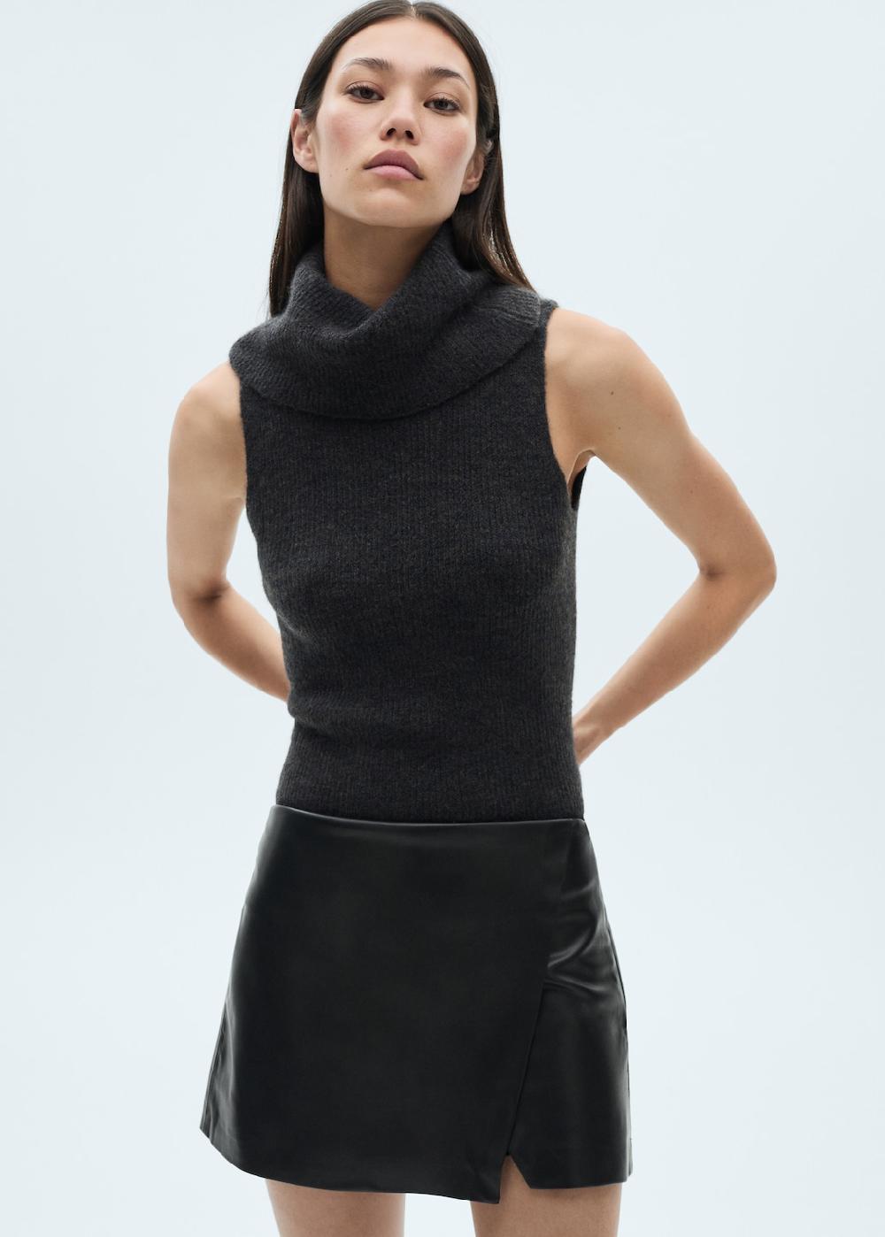 Mango Falda pantalón efecto piel
