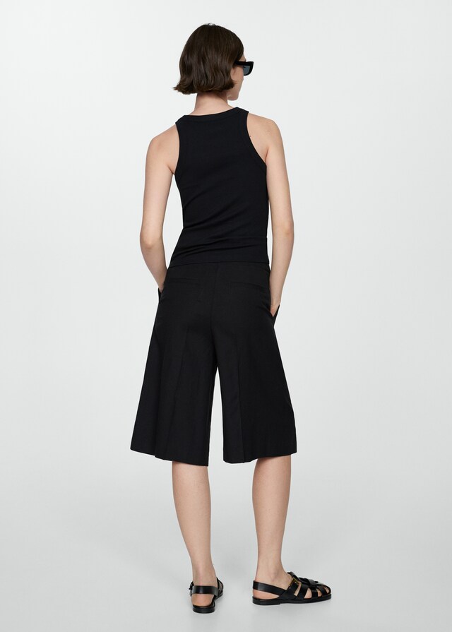 Mango Top canalé algodón Envío gratis