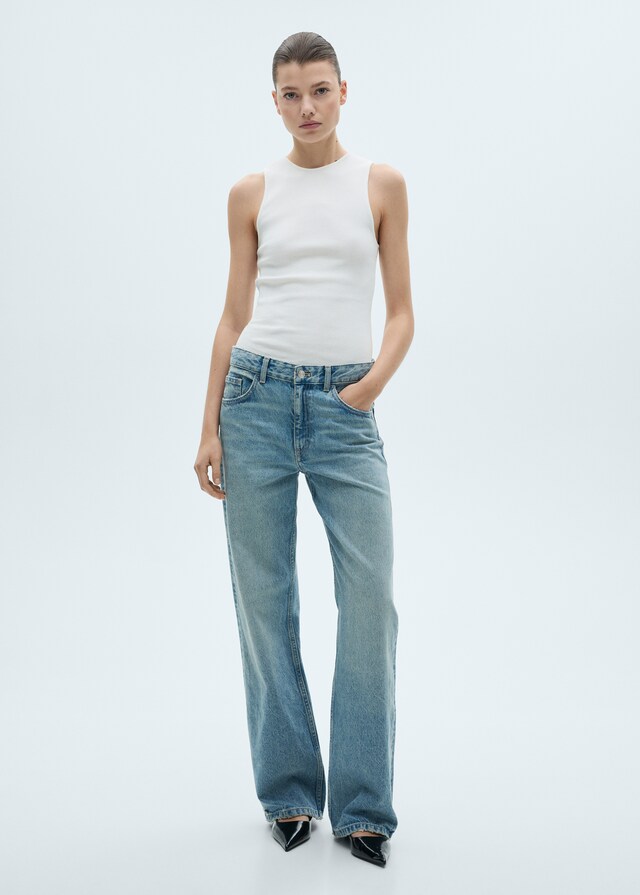 Mango Top algodón canalé COMPRAR AHORA