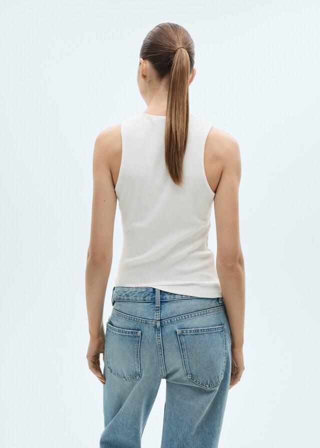 Mango Top algodón canalé COMPRAR AHORA