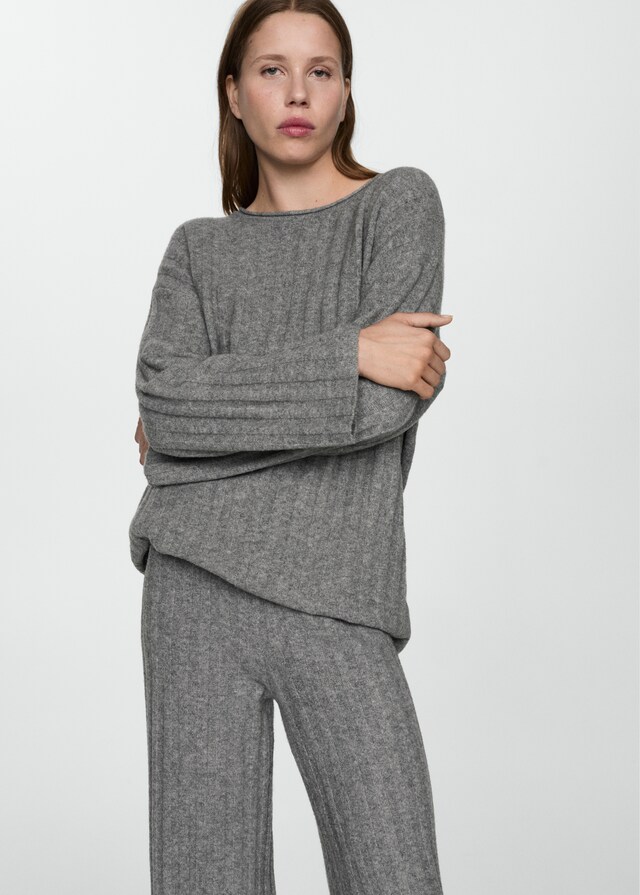 Mango Pantalón recto punto canalé Libre de impuestos