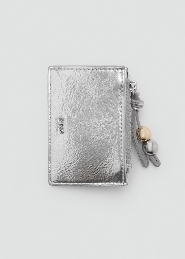 Mango Monedero metalizado detalle bolas Oferta exclusiva