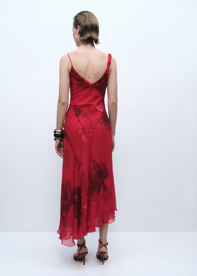 Mango Vestido asimétrico floral Oferta especial